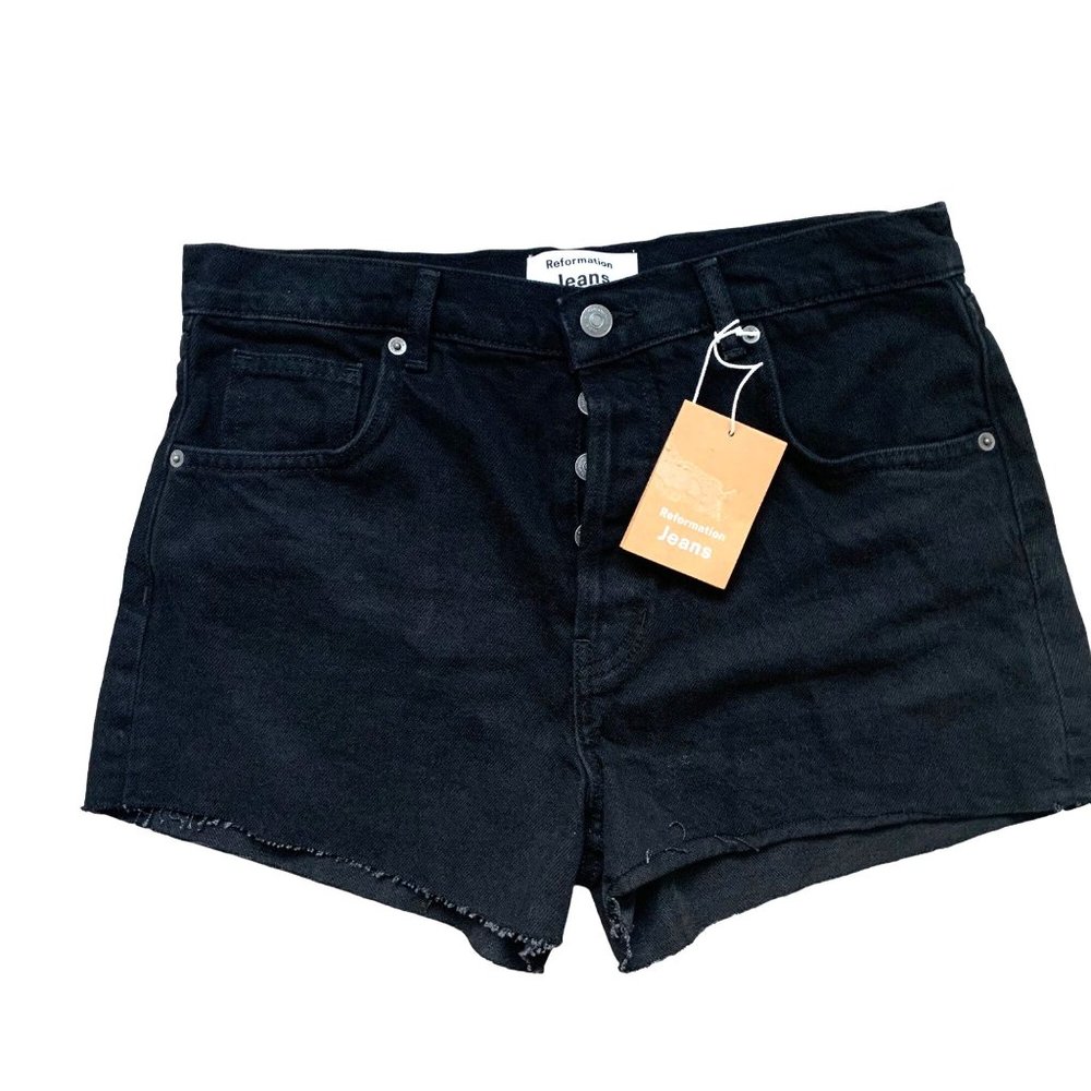 Reformation Jeans Charlie High Rise Denim Shorts Cutoff Button Fly Size 30